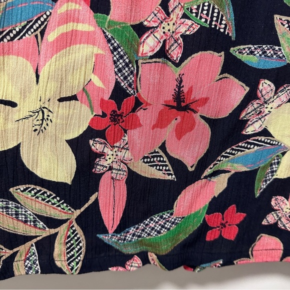 Vintage Napa Valley Blue Floral Tropical Crepe Maxi Skirt Size Large Summer EUC - Picture 11 of 16